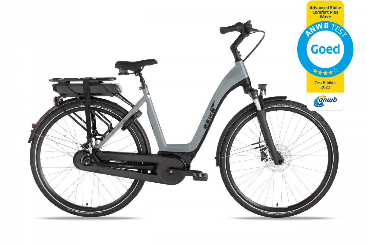 Ebike Das Original COMFORT Plus Wave Active Plus / 500 Wh / Intuvia /, Light Grey - Black  -Glossy
